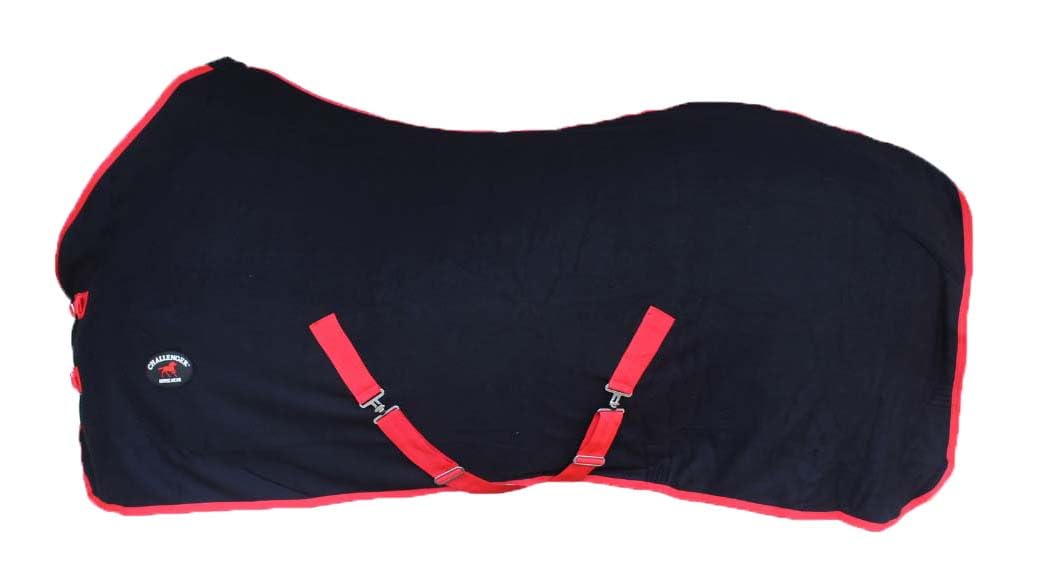 Challenger Horse Sheet Polar Fleece Cooler Exercise Blanket Wicks Moisture Red 4352