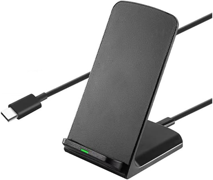 Wireless charger Stand, 15W Fast Charger Qi-Certified Dock Sleep-Friendly Adaptive Light, Android Wireless Cell Phone Charging Station Qi-Certified Charger Stand for S26 S25 S24 S23 S22 Ultra and More