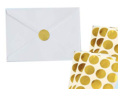 AccuPrints Envelopes White Pack of 25-100 GSM| Size - 5 x 7 inches | 25 Gold Stickers Free with Envelopes