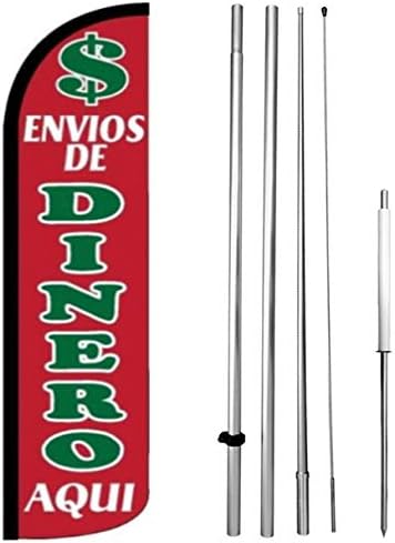 ENVIOS DE Dinero AQUI Windless Swooper Flag Kit 15' Feather Banner Sign rz-h L