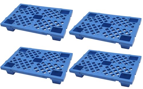 Plastic Pallets 4 Pack - Lightweight, Nestable, Moisture-Proof