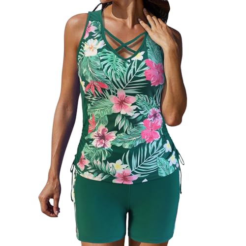 Maillot de bain à volants push up avec shorty taille haute gainant