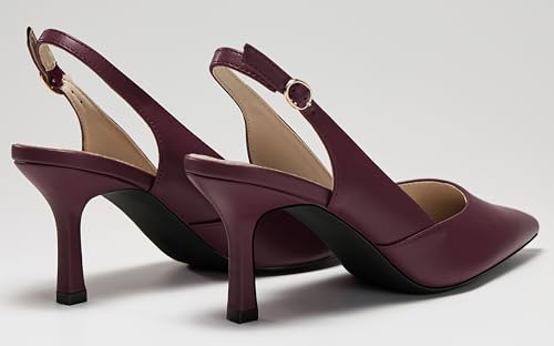 Women's Slingback Kitten Heels Closed Pointed Toe Pumps Wedding Party Dress Shoes4