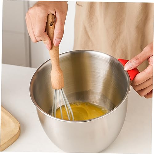 Tazón resistente crema con asas de acero inoxidable para mezclar miniatura 6