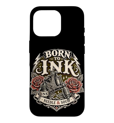 Born To Ink Needle And Soul �^�g�D�[�O���t�B�b�N�}�V�� �Ԃ��o�� �X�}�z�P�[�X iPhone 16 Pro �p