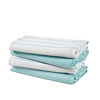 Lot De 4 Torchons De Cuisine En Coton, 40,6 X 63,5 Cm, Séchage Rapide Pour Laver, Sécher La Vaisselle Et La Maison