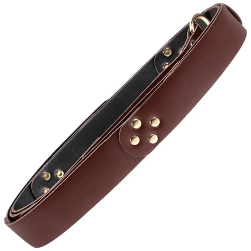 PACKOVE Cinturón de Espada Retro Anilla, Cinturón Medieval Estilo Vintage de 240 CM en Color Marrón, Accesorio Cosplay Unisex para Disfraz Medieval y Renacentista