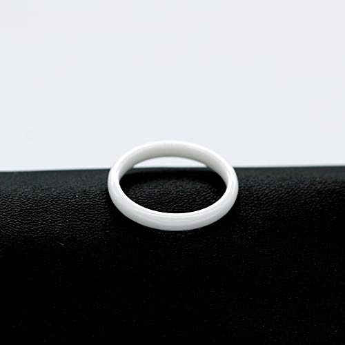 Uloveido Y551-WHITE-8 Anniversary 3Mm White Ceramic Rings thumb #4