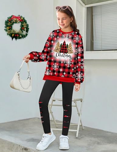 Image of Girls Clothes, Girls Outfits Tie Dye Sweatshirt Tops and Leggings Sweatpants 2 Piece Fall Winter Clothes Set 6-16T