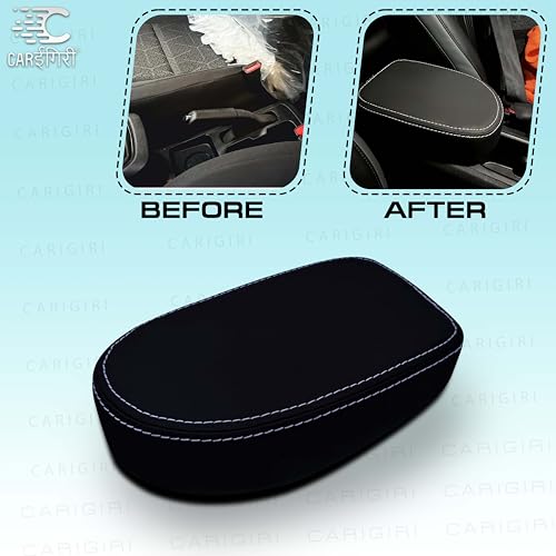 Image of Carigiri OEM Type Small Size Armrest For Tata Nexon /Nexon Ev /Nexon Ev Max /Nexon Facelift /Punch Ev Adventure (Double Stitching,Nappa Leatherette)(All Models & Variants) (Small)