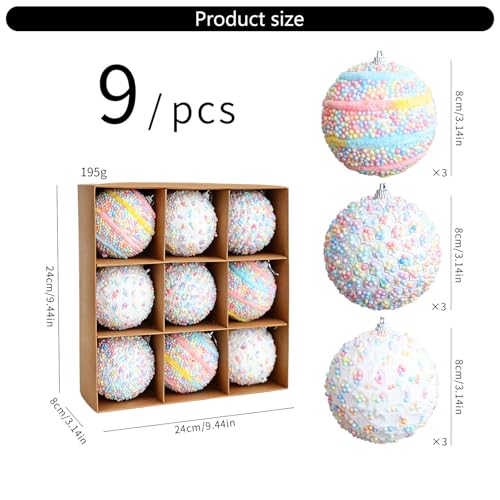 Décoration de sapin de Noël intérieur et extérieur avec boules en mousse légères