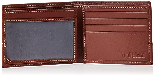 Carteira Híbrida Masculina Timberland Hunter de Couro com três dobras, Cognac