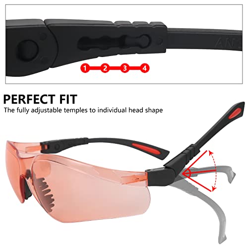 Lanetop Antifog Shooting Glasses Ansi Z87.1 Eye Protection For Indoor Oudoor Sports Skeet Clay Trap Shooter Range Glass Shooting Eyewear For Men Women-Vermillion #TOP3