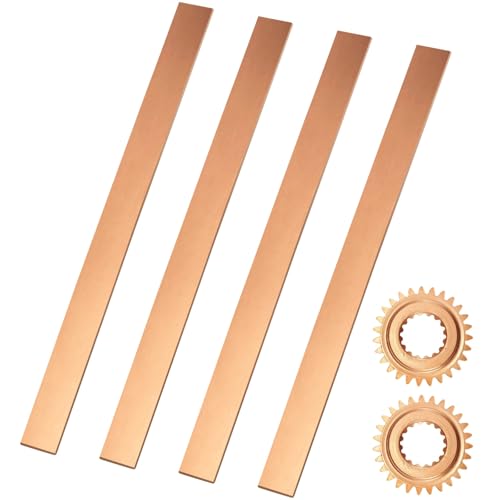 4 PCS Flat Copper Bars - C110 Copper Bus Bar, 1/8 x 1 x 6 Inches Long Solid Copper Plate, Mill Stock Copper Sheet for DIY Crafts, Jewelry Repairs, Circuit Boards, Electrical Welding Projects