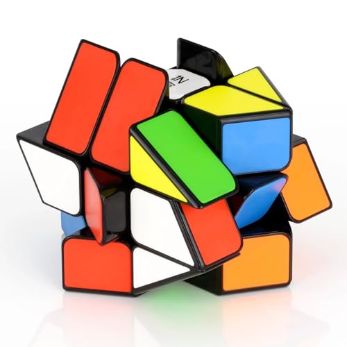 Image of QiYi Windmill Cube S Tiled (Black-Base) Speed Cube | 2x2x3 Shape Mod Puzzle with Internal Upgrades | Durable Stickerless Tiled Design, 55.5mm Compact Brain Teaser Puzzle
