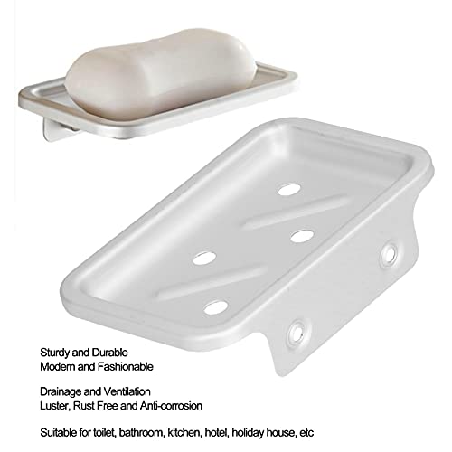 Mydelniczka ścienna aluminiowa półka po prysznic kuchenna taca na gąbkę spustowy stojak do przechowywania do toalety w łazience przestrzeń w akademiku aluminium 12,5x8,5cm