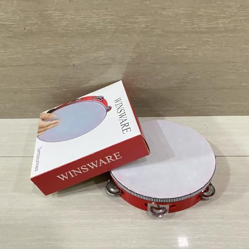 WINSWARE Tambourines,Tambourine Double Row Tambourine for Adult Metal Jingles Hand Held Percussion Musical Instrument Gifts for Adults KTV, Party