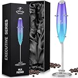 Zulay Kitchen Executive Series Luxury Gift Milk Frother – Handheld Electric Foam Maker for Coffee, Lattes & Hot Chocolate – Deluxe Finish, Ideal Gift for Coffee Lovers