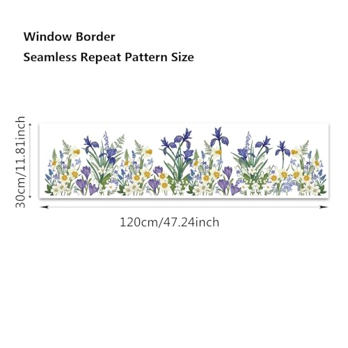 Vinilo Decorativo Floral Botánico 47.24"×11.81" para Ventana miniatura 3