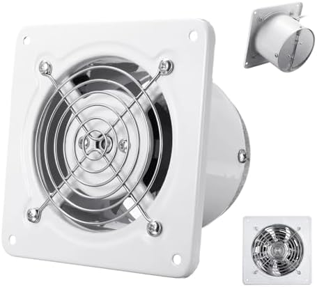 4-Inch to 8-Inch High Airflow Kitchen Exhaust Fan, 110V/220V Wall Mounted Ventilation Fan for Cooking Smoke & Bathroom, Easy Installation, Quiet, Efficient Airflow