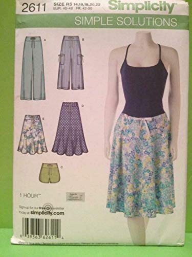 Patron de couture pour shorts jupes et pantalons Simplicity 2611 taille 34 à 42