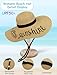 Senker Fashion Beach Hats for Women, Floppy Straw Sun Hat Embroidered Wide Brim for Summer Honeymoon Vacation Cruise Khaki