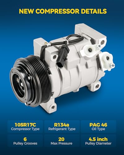 Image of PHILTOP Air Conditioner AC Compressor with Clutch for 2008 2009 2010 Grand Caravan 3.3 /3.8L,2008 2009 2010 Town & Country 3.3 /3.8L, 2009 2010 Routan 3.8L, Air Conditioning Compressor