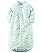 Carters One Piece Micro Fleece Sleep Bag or Sack (0-9 Months), Teal/White/Grey)