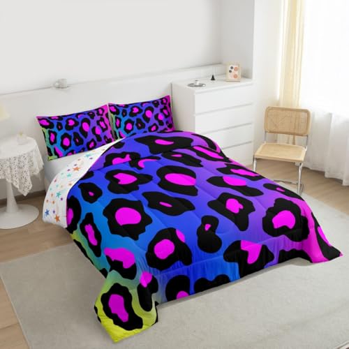 Image of Feelyou Leopard Print Bedding Set Full Size for Girls Women