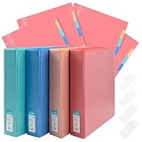 Yoobi 1.5 Inch Binder & 8-Tab Divider Set – 4 Three-Ring Binders with 2 Pockets + 4 Eight-Tab Binder Organizers with Blank Sticky Labels – Perfect for School or Office, Binders Hold up to 375 Sheets