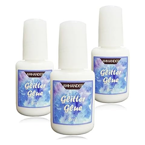Temporary Tattoo Glue - Yomagine 8ml Glitter Glue Brush Bottle, Water Soluble Body Painting Glue, Ideal for Halloween, Carnival, Birthday Party, Theme Party, Costume Events & Makeup Artists (3 Pcs) Cover
