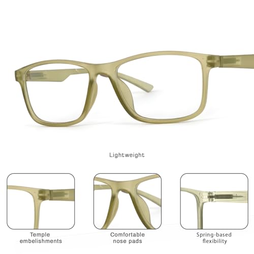 Image of UV Protection Glasses Blue Cut Blocking Harmful Rays Glasses for Men & Women Zero Power Computer Specs Eye Protection Lightweight Frame with Case & Cleaning Cloth