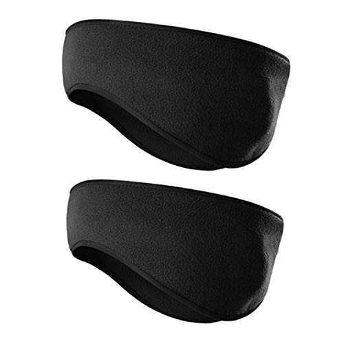 Image of Fleece Ear Warmers /Muffs Headband for Men & Women & Kids Perfect for Cycling Skiing Workout Yoga Running & Riding Motorcycle in Winter - Stay Warm & Performance Stretch