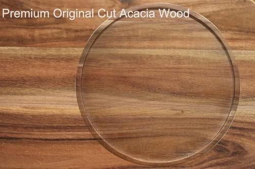 Auam 10 Inch Acacia Wood Lazy Susan Organizer Kitchen Turntable For Cabinet Pantry Table Organization thumb #3