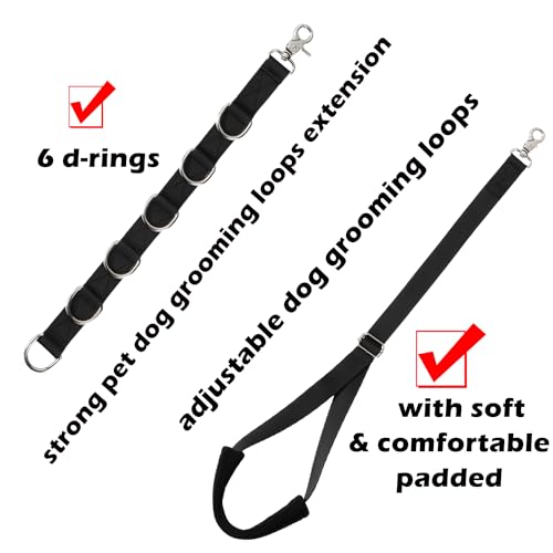 Dog Grooming Loops Dog Grooming Supplies Dog Grooming Belly Straps Pet Dog Groomer Extension Straps for Pet Dog Grooming Table Grooming Arm (Black) - Thumbnail 3