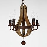LightInTheBox Vintage Amercian Rustic Wooden Pendant Wine Barrel Chandelier Lamp Liviing and Bedroom Lamp Ceiling Lights
