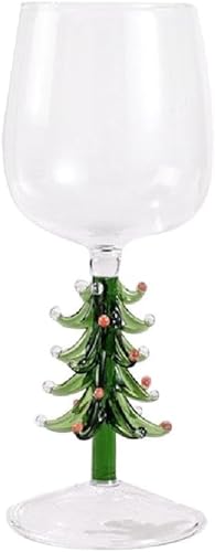 Miniatura 10 de Taza de vidrio 3D con figura de árbol de Navidad en el interior, vidrio sin tallo para vino, agua, leche, copa, copa de vidrio, copa de árbol de