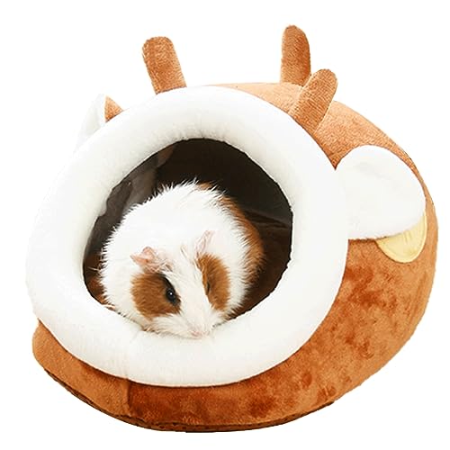 Image of EAEDMY Guinea Pig Bed House & Hideout for Rat Bearded Dragon Hedgehog Ferret to Sleep and Hide, Guinea Pig Cage Accessories Habitat Decor (Large, 1.Sika Deer)