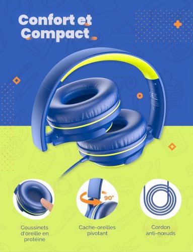 Casque audio enfants iClever HS22 pour protéger l'audition sur tablette