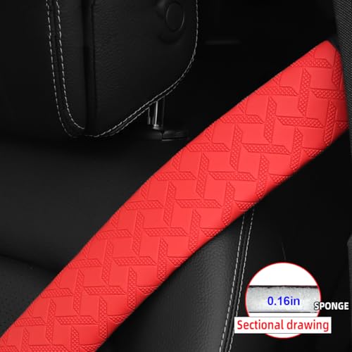 2PCS Extra Long Car Seatbelt Cover, 29.53 inches Soft Leather Vehicle Safety Seat Belt Strap Cushion, Comfortable Auto Shoulder Neck Chest Protection Pads Accessories, Extremely Long (Red) - Image 5