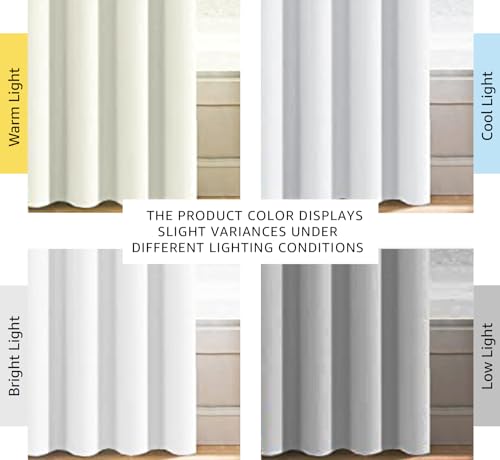 Image of H.VERSAILTEX White Curtain 84 inches Long for Living Room Thermal Insulated Christmas Curtains Window Treatment Panel Bedroom Curtain for Door Thermal Curtains for Winter - One Panel - Grommet, White