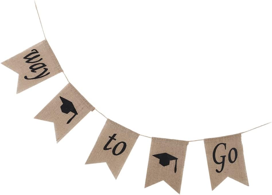 Thank You Love Sweet Banner God Bless Burlap Banner DIY Party Decor for Birthday Hanging Flags Jute Banner FashioBANKTMble Tail Shaped Linen Wedding, Baby Shower and Graduation(way to go dr hat)