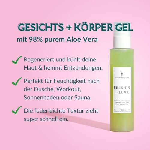 After Sun Bio Aloe Vera Gel von Mother Nature Cosmetics