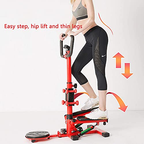 Image of Exercise Stepper with Handle Hand Grip Workout Fitness Machine massageable Gym Training Stepper Mini Stepper Exercise for Home Multifunction Display for Legs Arms Thigh Workout