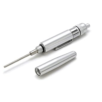 Groz POL-5 Precision Oiler, Solid Aluminum Body with Steel Needle Tip, 5 ml Leak-Proof Reservoir, Pocket Clip and Screw-On Cap, 5-5/8" Overall, for Low-Viscosity Oils 41805