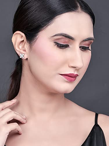 Image of Pissara Attractive 925 Sterling Silver Valentine Day Gift Cubic Zirconia Earrings For Women And Girls|with Authenticity Certificate, 925 Stamp & 6 Months Warranty (E104605)