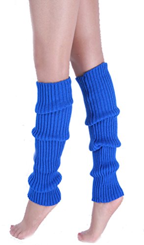 Ewanda Store Women 80S Ribbed Leg Warmers Knitted Wool Crochet Long Boot Socks For Party Dance Sports Yoga Accessories,Blue #TOP1
