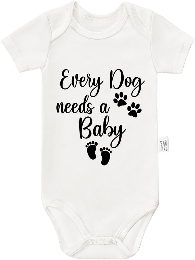 Every Dog Needs a Baby Bodysuits, Funny Cotton Baby Clothes Toddler Boy Girl Newborn Romper Short Sleeve 0-24 Months