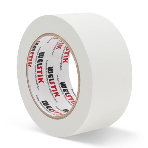 Image of WELSTIK White Gaffer Tape 2 Inches x 33 Yards, No Residue, Non-Reflective,Waterproof, Can be Torn by Hand, Gaffers Cloth Tape for Photography, Shooting Background Fixed