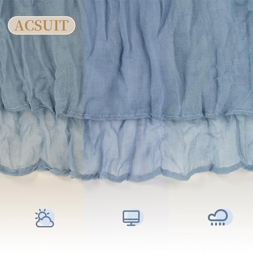 Acsuit ZQ09 4 Pack Dusty Blue Cheesecloth Table Runner 20 X 120 Inch Gauze Table Runners 10 Ft Long,Semi Sheer Boho Cheese Cloth Fabric Table Runner Bulk For Wedding,Party,Baby Shower,Bridal Shower Decoration thumb #6